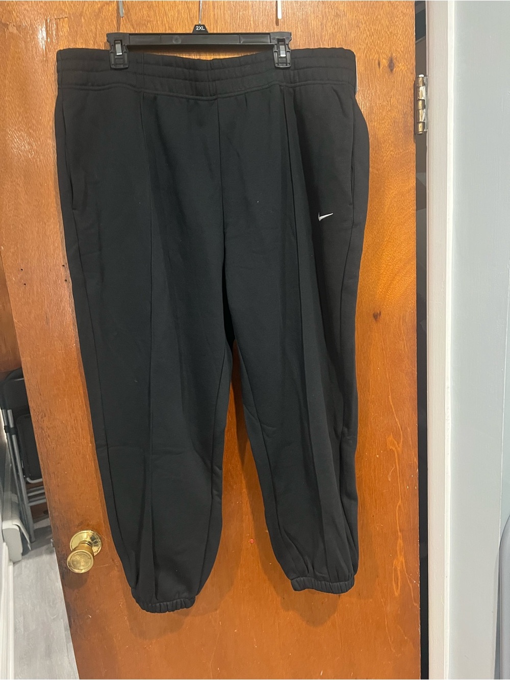 Nike Black Jogger Sweatpants with White Swoosh